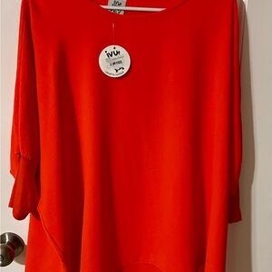IVY JANE Neon Red Dolman Blouse